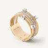 Marco Bicego Bague Cinq Rangs En Or Jaune Avec Diamants Sertis Griffe Et En Barrette Online