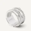Marco Bicego Bague Sept Rangs En Or Blanc Avec Barrettes De Diamants Best Sale