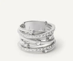 Marco Bicego Bague Sept Rangs En Or Blanc Avec Barrettes De Diamants Best Sale
