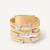 Marco Bicego Bague Sept Rangs En Or Jaune Avec Diamants Sertis Griffe Store