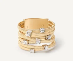 Marco Bicego Bague Sept Rangs En Or Jaune Avec Diamants Sertis Griffe Store
