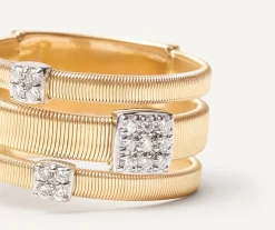 Marco Bicego Bague Triple Bandeau Avec Trois Paves De Diamants Cheap