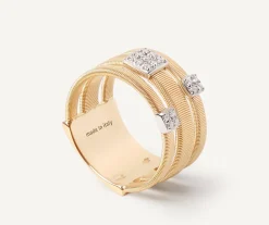Marco Bicego Bague Triple Bandeau Avec Trois Paves De Diamants Cheap