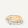 Marco Bicego Bague Trois Rangs Avec Diamants En Barrette Et Sertis Griffe Hot