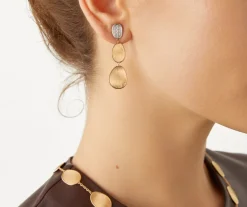 Marco Bicego Boucle D'Oreille A Trois Elements Avec Diamants, Modele Mini Flash Sale