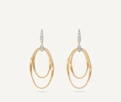 Marco Bicego Boucle D'Oreille Avec Elements Ovales Concentriques Et Crochet En Diamants Outlet