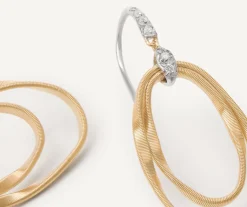 Marco Bicego Boucle D'Oreille Avec Elements Ovales Concentriques Et Crochet En Diamants Outlet
