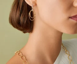 Marco Bicego Boucle D'Oreille Avec Elements Ovales Concentriques Et Crochet En Diamants Outlet