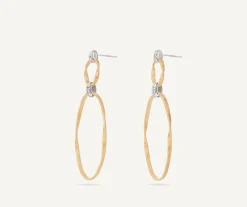Marco Bicego Boucle D'Oreille Double Avec Crochet En Diamants Flash Sale