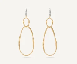 Marco Bicego Boucle D'Oreille Double Avec Crochet En Diamants Best Sale