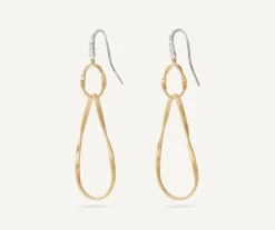 Marco Bicego Boucle D'Oreille Double Avec Crochet En Diamants Best Sale