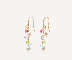 Marco Bicego Boucle D'Oreille En Diamants, Perles Et Pierres Multicolores Cheap