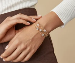 Marco Bicego Bracelet Bangle Multi-Rangs Avec Elements Fleuris Paves De Diamants Best Sale