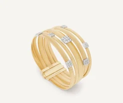 Marco Bicego Bracelet Cinq Rangs Avec Paves De Diamants Discount