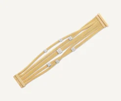 Marco Bicego Bracelet Cinq Rangs Avec Paves De Diamants Discount