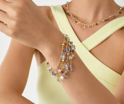 Marco Bicego Bracelet Cinq Rangs Avec Pierres Multicolores Cheap