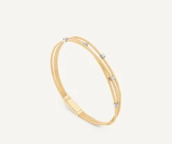Marco Bicego Bracelet Multi-Rangs En Or Jaune Avec Diamants Discount