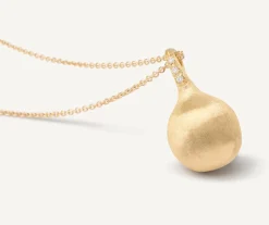 Marco Bicego Collier Avec Pendentif En Diamants Et Boule En Or Cheap