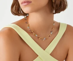 Marco Bicego Collier Avec Pierres Multicolores Et Chaine Reglable Best Sale