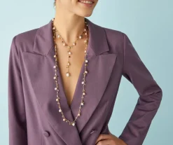 Marco Bicego Collier Cravate Avec Perles, Pierres Multicolores Et Fermoir En Diamants Sale