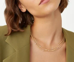 Marco Bicego Collier Ras-Du-Cou Multi-Rangs En Or Blanc Avec Diamants Online