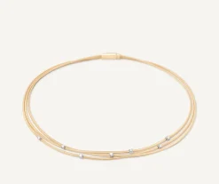 Marco Bicego Collier Ras-Du-Cou Multi-Rangs En Or Jaune Avec Diamants Flash Sale