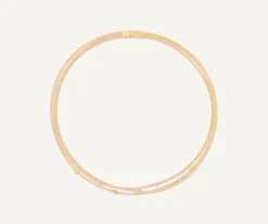 Marco Bicego Collier Ras-Du-Cou Multi-Rangs En Or Jaune Avec Diamants Flash Sale