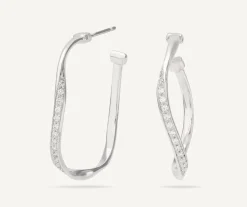 Marco Bicego 18Kt White Gold Diamond Hoop Earrings Flash Sale