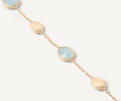 Marco Bicego 18Kt Yellow Gold Bracelet With Oval Elements And Aquamarine Discount