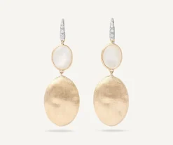 Marco Bicego 18Kt Yellow Gold Earrings With Mother-Of-Pearl And Diamond Hook Store