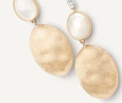 Marco Bicego 18Kt Yellow Gold Earrings With Mother-Of-Pearl And Diamond Hook Store