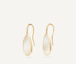 Marco Bicego 18Kt Yellow Gold Earrings With White Mother-Of-Pearl And Diamonds Cheap