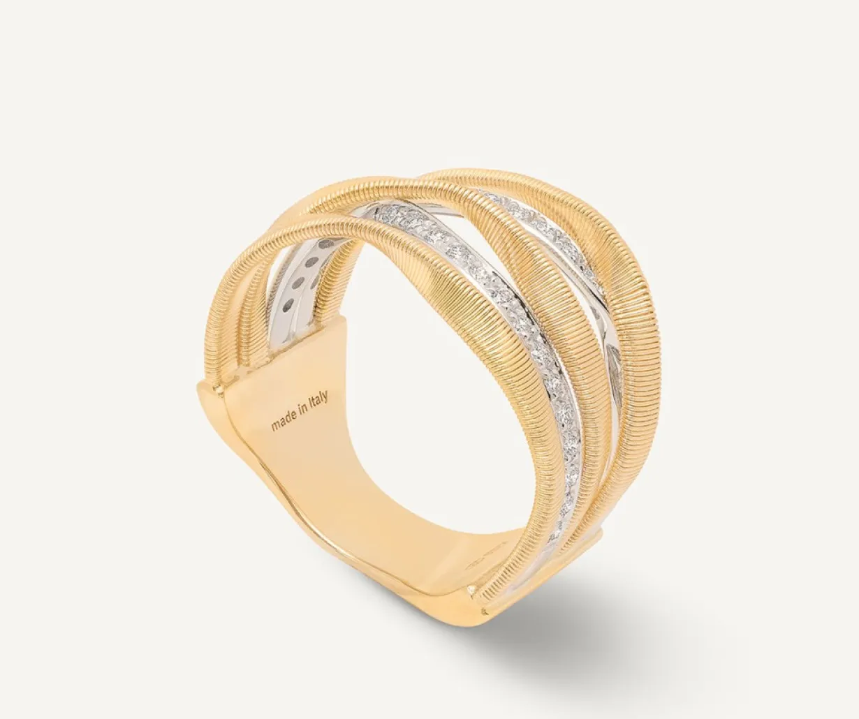Marco Bicego 18Kt Yellow Gold Five-Strand Coil Ring With Diamonds Best