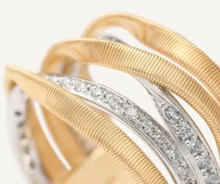 Marco Bicego 18Kt Yellow Gold Five-Strand Coil Ring With Diamonds Best