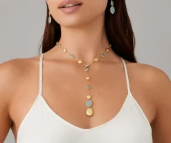 Marco Bicego 18Kt Yellow Gold Lariat Necklace With Aquamarines And Diamonds Shop