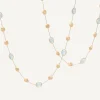 Marco Bicego 18Kt Yellow Gold Long Necklace With Aquamarines And Diamonds Flash Sale
