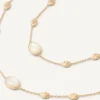 Marco Bicego 18Kt Yellow Gold Long Necklace With Small Ovals, Mother-Of-Pearl, And Diamonds Best Sale