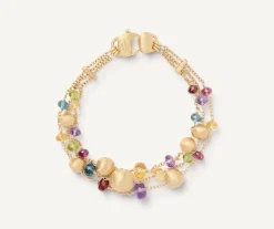 Marco Bicego 18Kt Yellow Gold Mixed Gemstone Three-Strand Bracelet Online