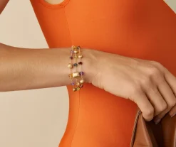 Marco Bicego 18Kt Yellow Gold Mixed Gemstone Three-Strand Bracelet Online