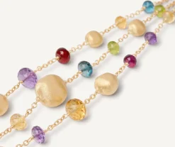 Marco Bicego 18Kt Yellow Gold Mixed Gemstone Three-Strand Bracelet Online