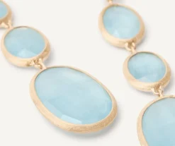 Marco Bicego 18Kt Yellow Gold Pendant Earring With Aquamarines Store
