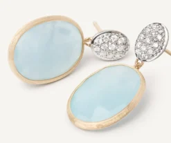 Marco Bicego 18Kt Yellow Gold Pendant Earring With Aquamarines Sale
