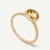 Marco Bicego 18Kt Yellow Gold Ring With Citrine Quartz And Diamonds New
