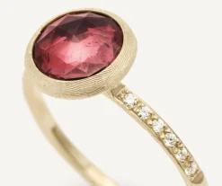Marco Bicego 18Kt Yellow Gold Ring With Pink Tourmaline And Diamonds Cheap