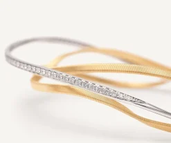Marco Bicego 18Kt Yellow Gold Three-Strand Bangle With Diamonds Best
