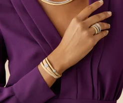 Marco Bicego 18Kt Yellow Gold Three-Strand Bracelet With Diamond Pave Outlet