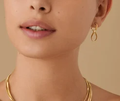 Marco Bicego 18Kt Yellow Gold Twisted Irregular Hoop Earrings, Small Cheap