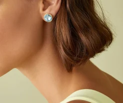 Marco Bicego Puce D'Oreille Avec Topaze Bleue De Londres, Grand Modele Store