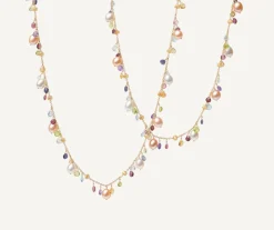 Marco Bicego Sautoir Avec Perles Et Pierres Multicolores Fashion